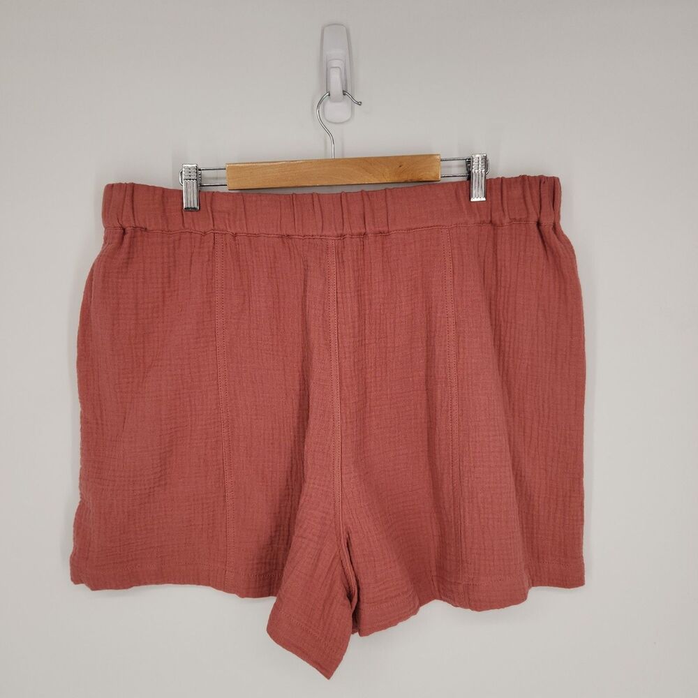 New Madewell Easy Pull-On Lightspun Gauze Shorts Vintage Quartz Size XXL - Picture 2 of 4